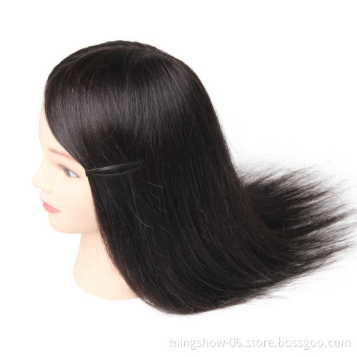 100% Real Human Hair Training Head Hairdressing Cutting Doll Mannequin